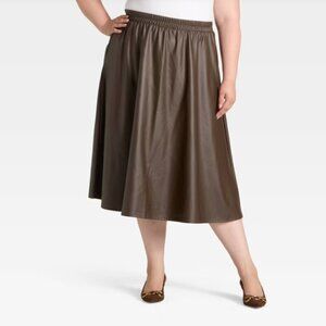 NWT a new day Faux Brown Leather Skirt | Brown Leather Skirt | Leather Skirt